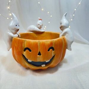 Toil and Trouble Halloween Jack O Lantern Pumpkin Candy Bowl